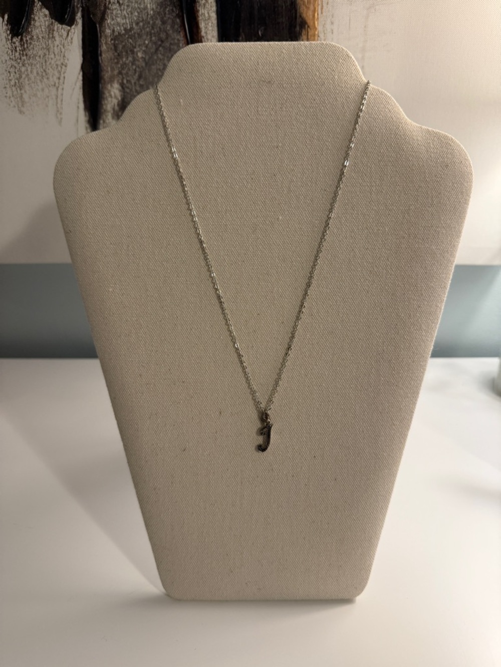 Silver Letter 'J' Pendant Necklace - Women Jewelry